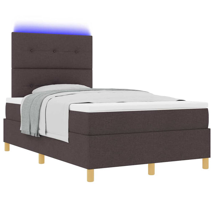 Pat cu arc LED cu headboard Maro închis 120 x 190 cm țesătură - WALTI WALTI