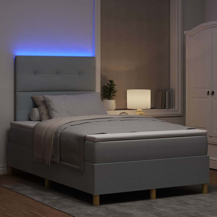 Pat cu arc LED cu headboard Gri deschis 120 x 200 cm țesătură WALTI