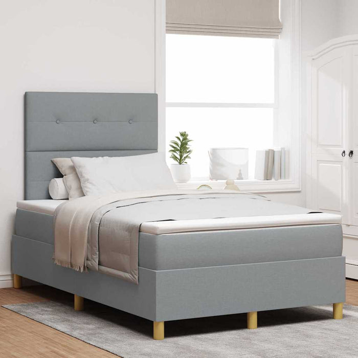 Pat cu arc LED cu headboard Gri deschis 120 x 200 cm țesătură WALTI
