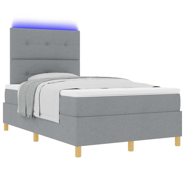 Pat cu arc LED cu headboard Gri deschis 120 x 200 cm țesătură WALTI