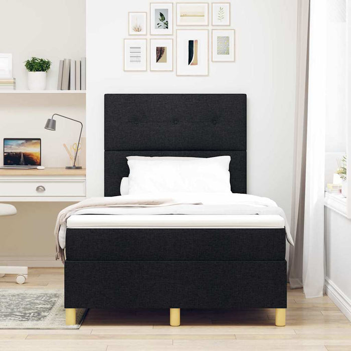 Pat cu arc LED cu headboard Negru 120 x 200 cm țesătură - WALTI WALTI
