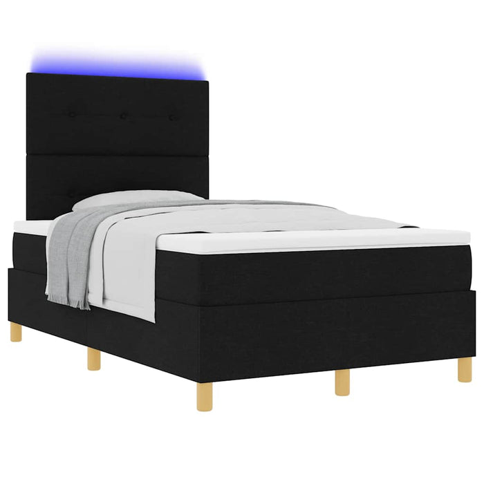 Pat cu arc LED cu headboard Negru 120 x 200 cm țesătură - WALTI WALTI