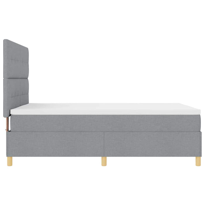 Pat cu arc LED cu saltea Gri deschis 140 x 190 cm țesătură - WALTI WALTI