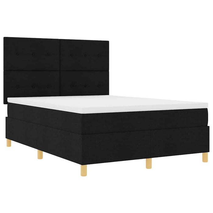 Pat cu arc LED cu headboard Negru 140 x 190 cm țesătură - WALTI WALTI