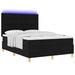 Pat cu arc LED cu headboard Negru 140 x 190 cm țesătură - WALTI WALTI