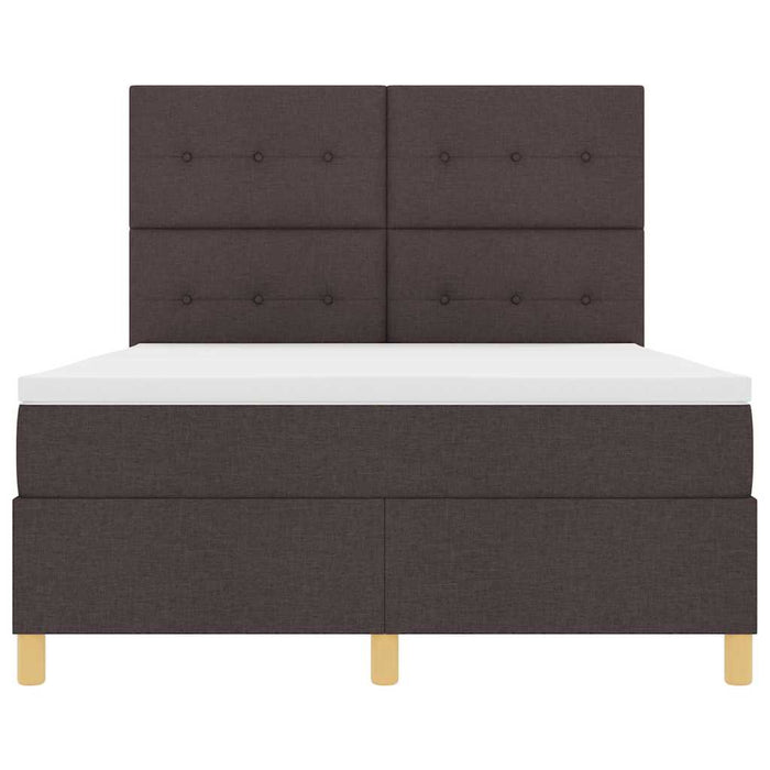 Pat cu arc LED cu saltea Maro închis 140 x 190 cm țesătură - WALTI WALTI