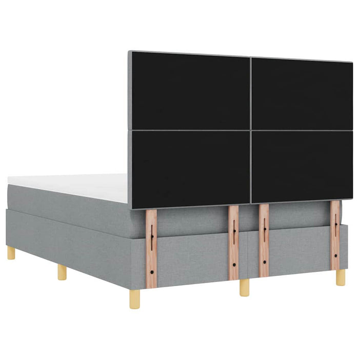 Pat cu arc LED cu saltea Gri deschis 140 x 200 cm țesătură - WALTI WALTI
