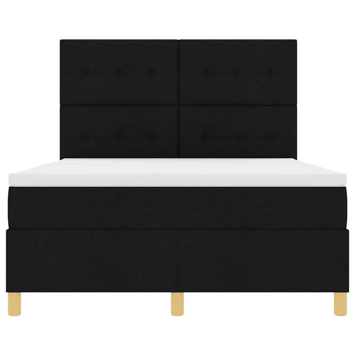 Pat cu arc LED cu headboard Negru 140 x 200 cm țesătură - WALTI WALTI