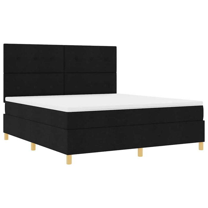 Pat cu arc LED cu saltea Negru 180 x 200 cm țesătură - WALTI WALTI