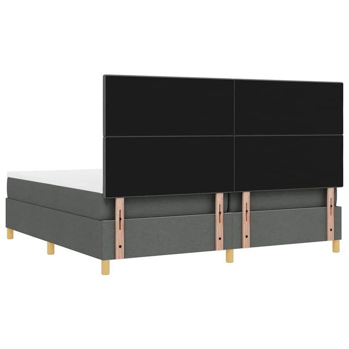 Pat cu arc LED cu headboard Gri închis 200 x 200 cm țesătură WALTI