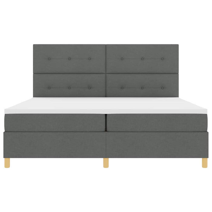 Pat cu arc LED cu headboard Gri închis 200 x 200 cm țesătură WALTI