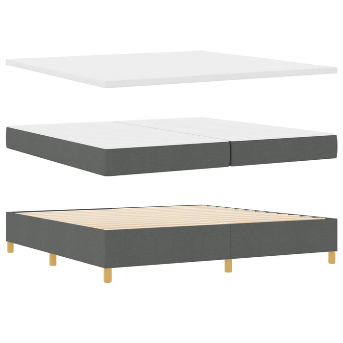 Pat cu arc LED cu headboard Gri închis 200 x 200 cm țesătură WALTI