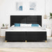 Pat cu arc LED cu headboard Negru 200 x 200 cm țesătură - WALTI WALTI
