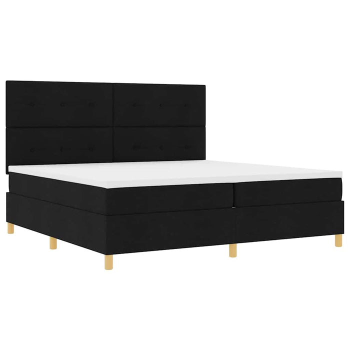 Pat cu arc LED cu headboard Negru 200 x 200 cm țesătură - WALTI WALTI