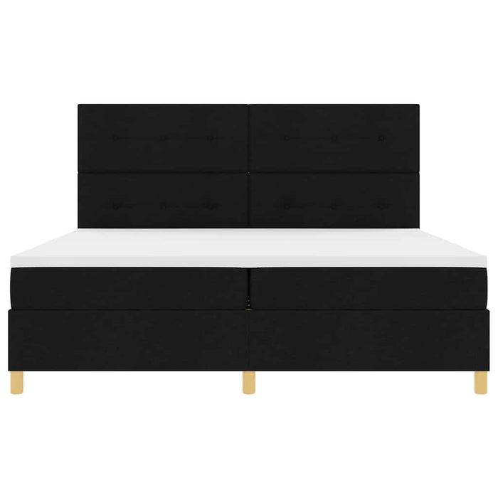 Pat cu arc LED cu headboard Negru 200 x 200 cm țesătură - WALTI WALTI