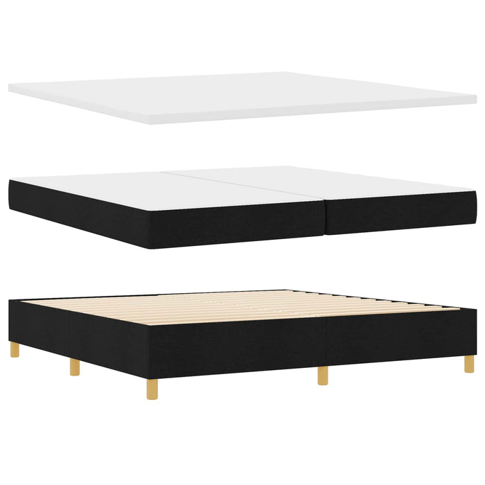 Pat cu arc LED cu headboard Negru 200 x 200 cm țesătură - WALTI WALTI