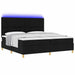Pat cu arc LED cu headboard Negru 200 x 200 cm țesătură - WALTI WALTI