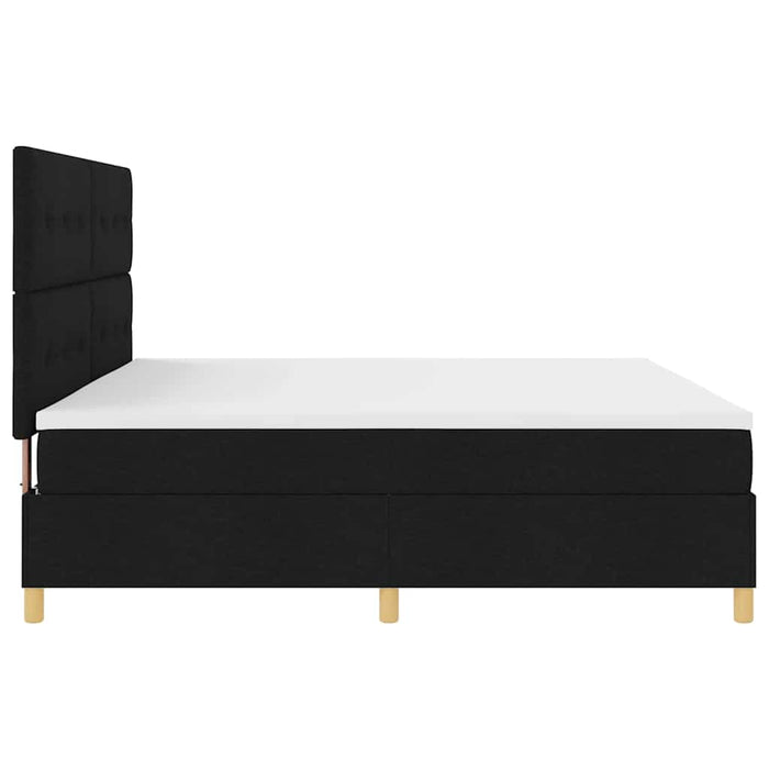 Pat cu arc LED cu headboard Negru 200 x 200 cm țesătură - WALTI WALTI