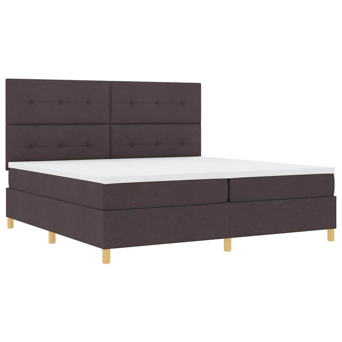 Pat cu arc LED cu headboard Maro închis 200 x 200 cm țesătură WALTI