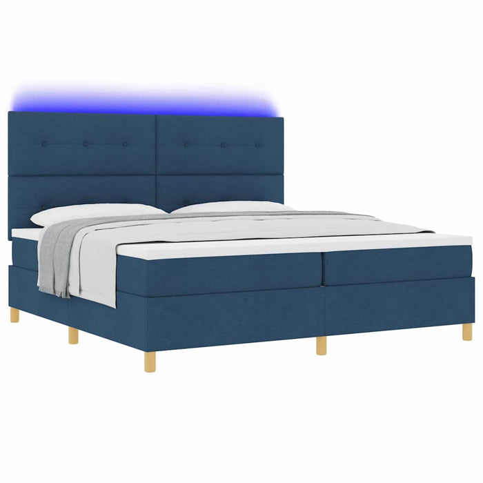 Pat cu arc LED cu saltea albastru 200 x 200 cm țesătură - WALTI WALTI