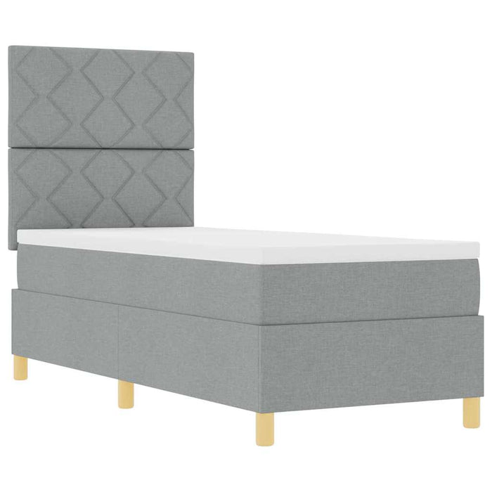 Pat cu arcuri cu saltea Gri deschis 80 x 200 cm țesătură - WALTI WALTI