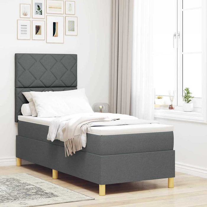 Pat cu arc LED cu headboard Gri închis 80 x 200 cm țesătură WALTI