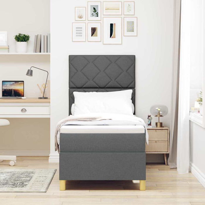 Pat cu arc LED cu headboard Gri închis 80 x 200 cm țesătură WALTI