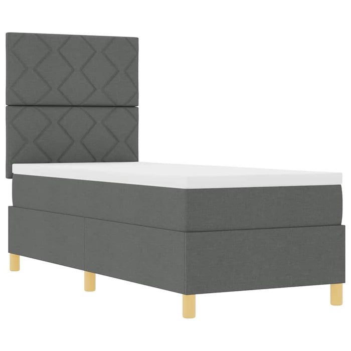 Pat cu arc LED cu headboard Gri închis 80 x 200 cm țesătură WALTI