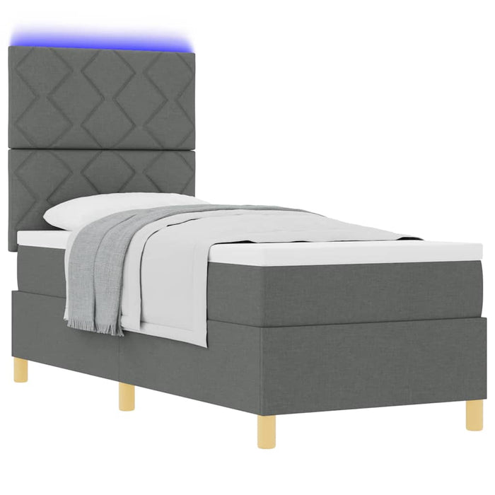 Pat cu arc LED cu headboard Gri închis 80 x 200 cm țesătură WALTI