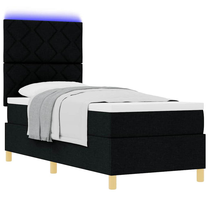 Pat cu arc LED cu headboard Negru 80 x 200 cm țesătură - WALTI WALTI
