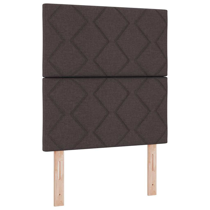 Pat cu arc LED cu headboard Maro închis 80 x 200 cm țesătură WALTI