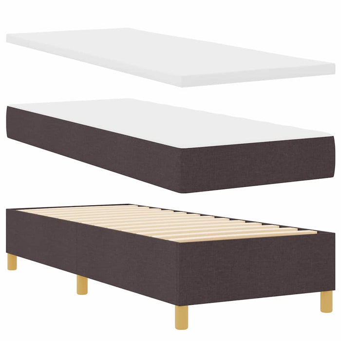 Pat cu arc LED cu headboard Maro închis 80 x 200 cm țesătură WALTI