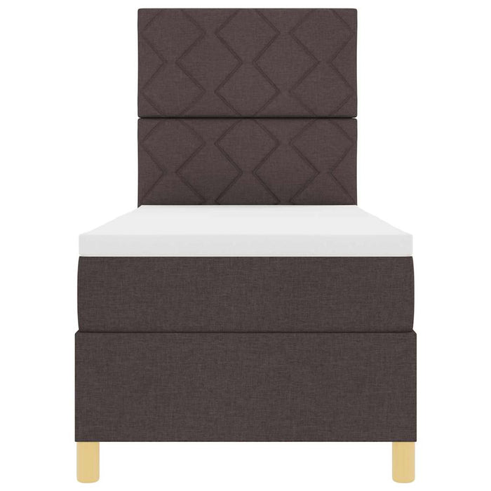 Pat cu arc LED cu headboard Maro închis 80 x 200 cm țesătură WALTI