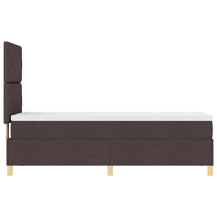 Pat cu arc LED cu headboard Maro închis 80 x 200 cm țesătură WALTI