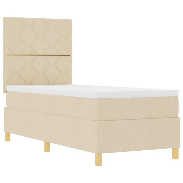 Pat cu arc LED cu headboard Crem 80 x 200 cm țesătură WALTI