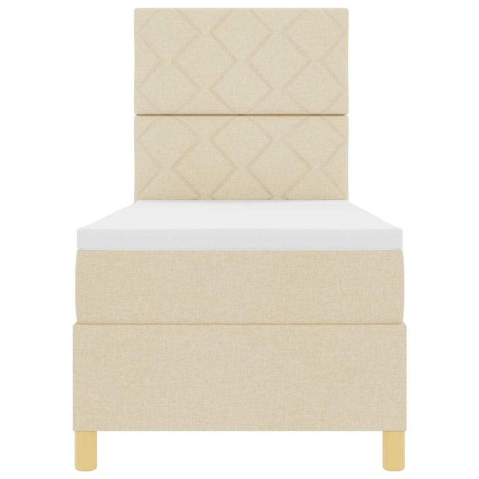 Pat cu arc LED cu headboard Crem 80 x 200 cm țesătură WALTI