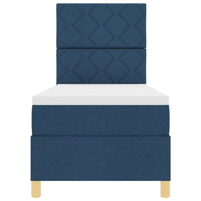 Pat cu arc LED cu headboard albastru 80 x 200 cm țesătură - WALTI WALTI