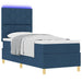 Pat cu arc LED cu headboard albastru 80 x 200 cm țesătură - WALTI WALTI
