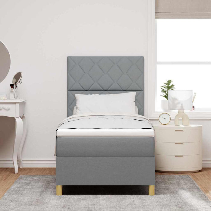 Pat cu arc LED cu headboard Gri deschis 90 x 190 cm țesătură WALTI