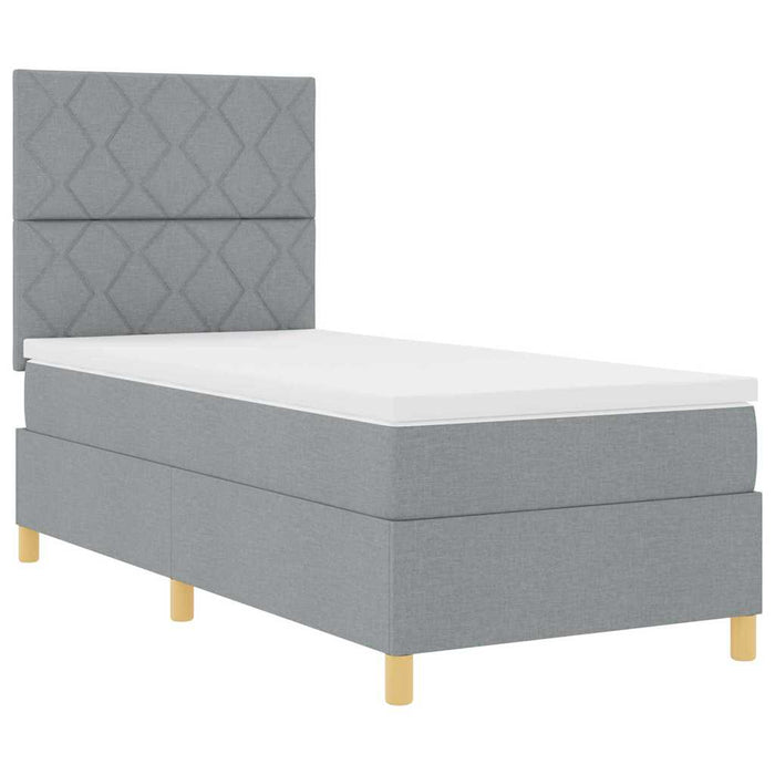Pat cu arc LED cu headboard Gri deschis 90 x 190 cm țesătură WALTI