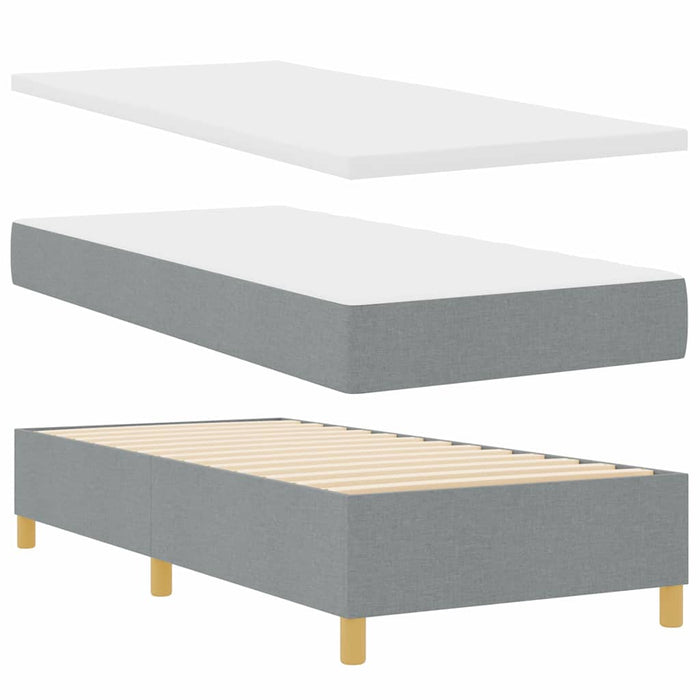 Pat cu arc LED cu headboard Gri deschis 90 x 190 cm țesătură WALTI