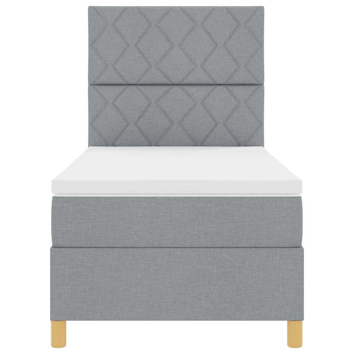 Pat cu arc LED cu headboard Gri deschis 90 x 190 cm țesătură WALTI