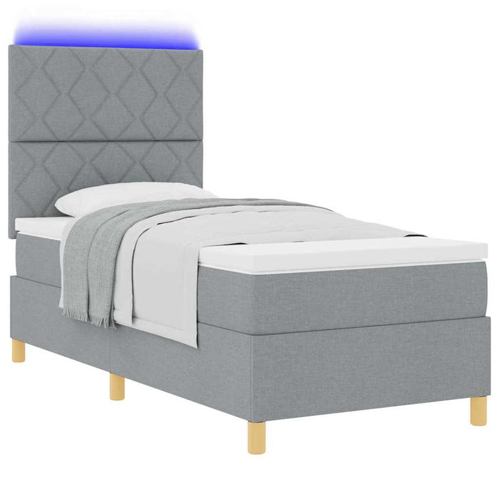 Pat cu arc LED cu headboard Gri deschis 90 x 190 cm țesătură WALTI