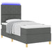 Pat cu arc LED cu headboard Gri închis 90 x 190 cm țesătură - WALTI WALTI