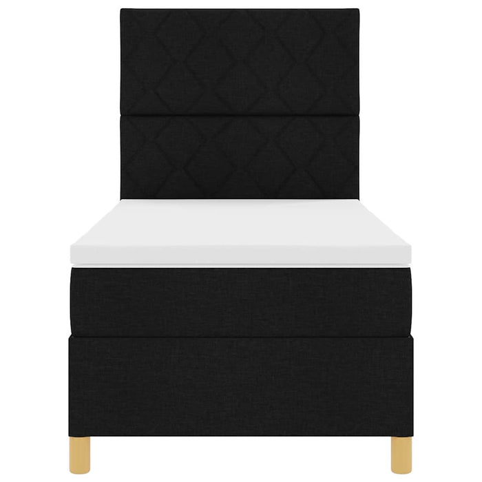 Pat cu arc LED cu headboard Negru 90 x 190 cm țesătură - WALTI WALTI