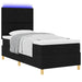 Pat cu arc LED cu headboard Negru 90 x 190 cm țesătură - WALTI WALTI