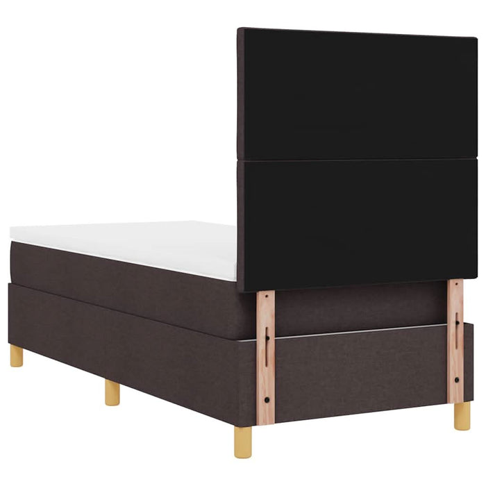 Pat cu arc LED cu headboard Maro închis 90 x 190 cm țesătură WALTI