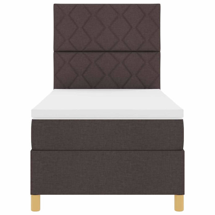Pat cu arc LED cu headboard Maro închis 90 x 190 cm țesătură WALTI