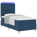 Pat cu arc LED cu headboard albastru 90 x 200 cm țesătură - WALTI WALTI