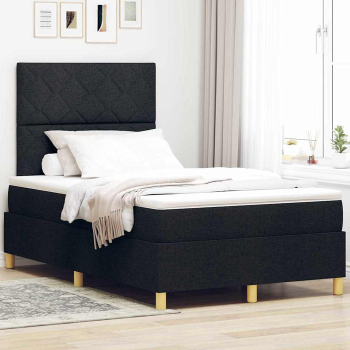 Pat cu arc LED cu saltea Negru 120 x 190 cm țesătură - WALTI WALTI